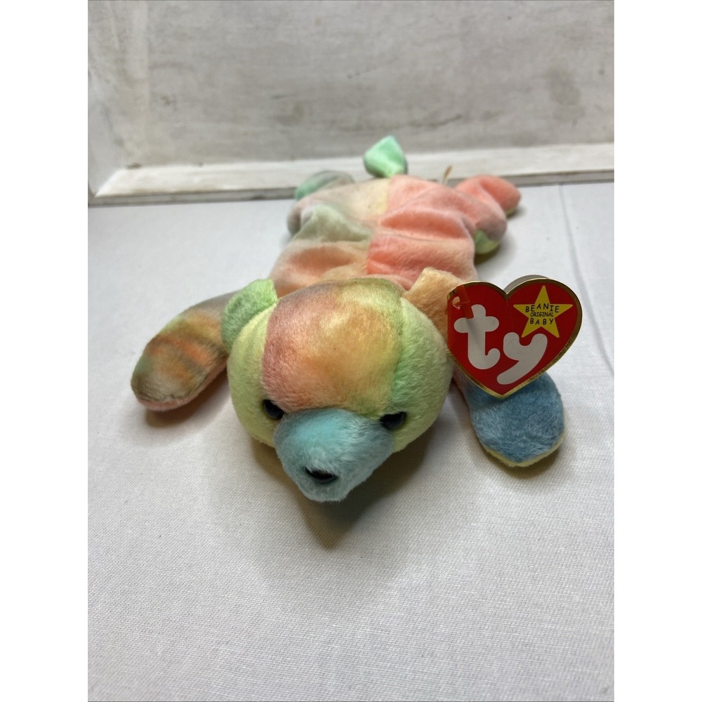 Ty Beanie Baby Sammy the Bear Tie Dye Plush Collectible 1999 Vintage Error/Tag